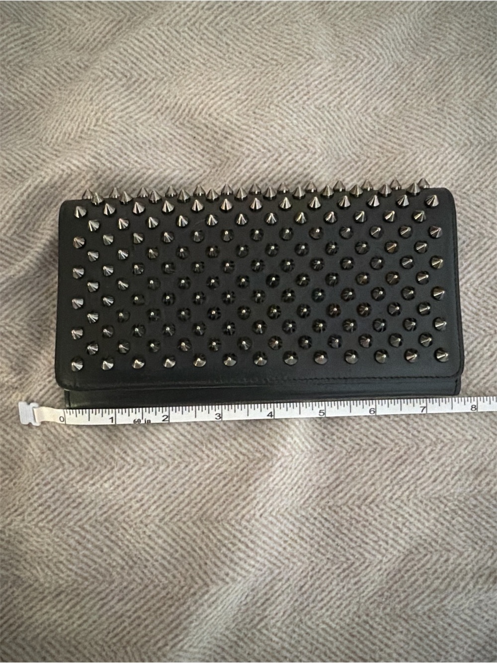 Christian Louboutin Paloma Spike Studs Leather Wallet on Chain